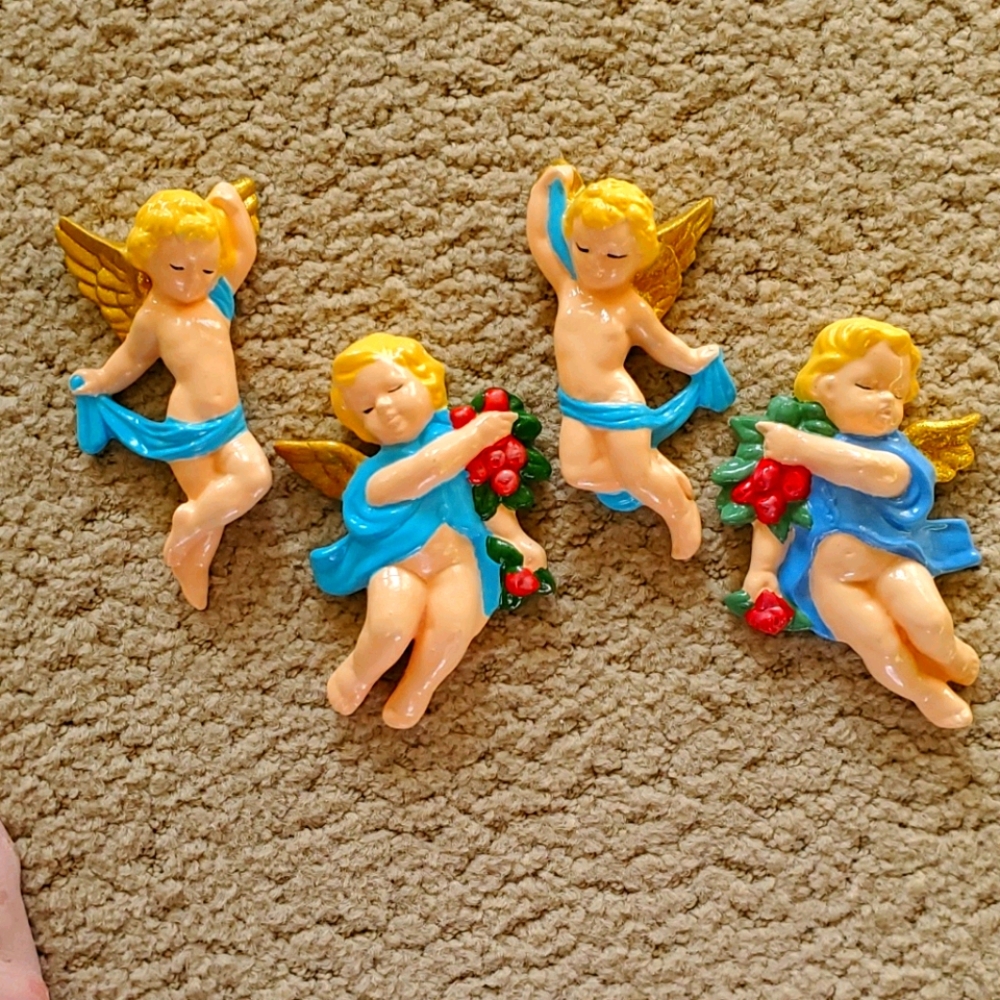Hand painted  ceramic angels